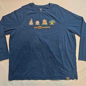 Vintage DisneyWorld 4 Parks Icons Patch long sleeve shirt 3XL (Fits like men XL)